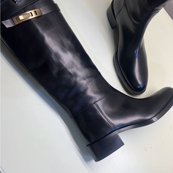 SARTORE MADE IN ITALY LEATHER Women's Black Knee-High Boots - Picture 4 of 10